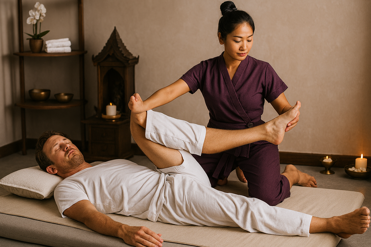 Klassisk thaimassage udført i autentisk thailandsk stil